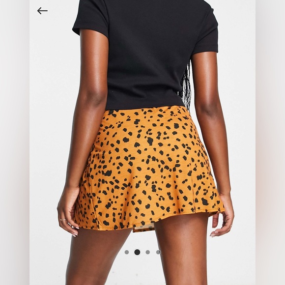 ASOS design skort in cheesecloth in rust animal size 12 NEW - Picture 6 of 8